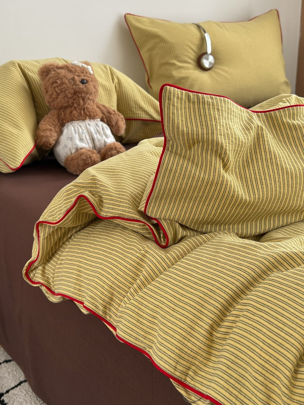 Quiet Piping Colorblock Duvet Cover Set original reference image 12