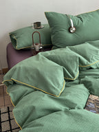 Quiet Piping Colorblock Duvet Cover Set original reference image 13
