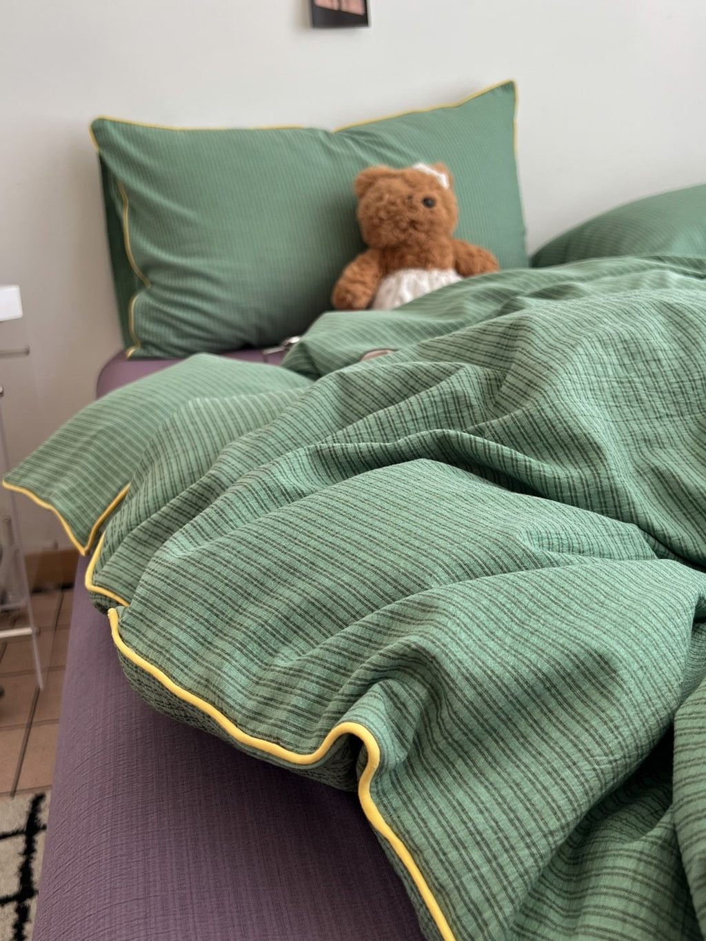 Quiet Piping Colorblock Duvet Cover Set original reference image 15