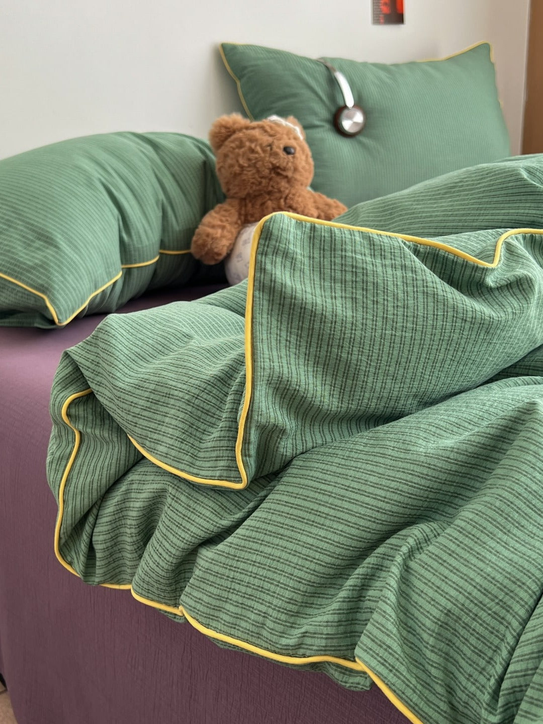 Quiet Piping Colorblock Duvet Cover Set original reference image 18