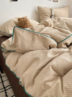 Quiet Piping Colorblock Duvet Cover Set original reference image 20