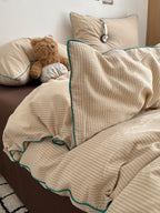 Quiet Piping Colorblock Duvet Cover Set original reference image 24