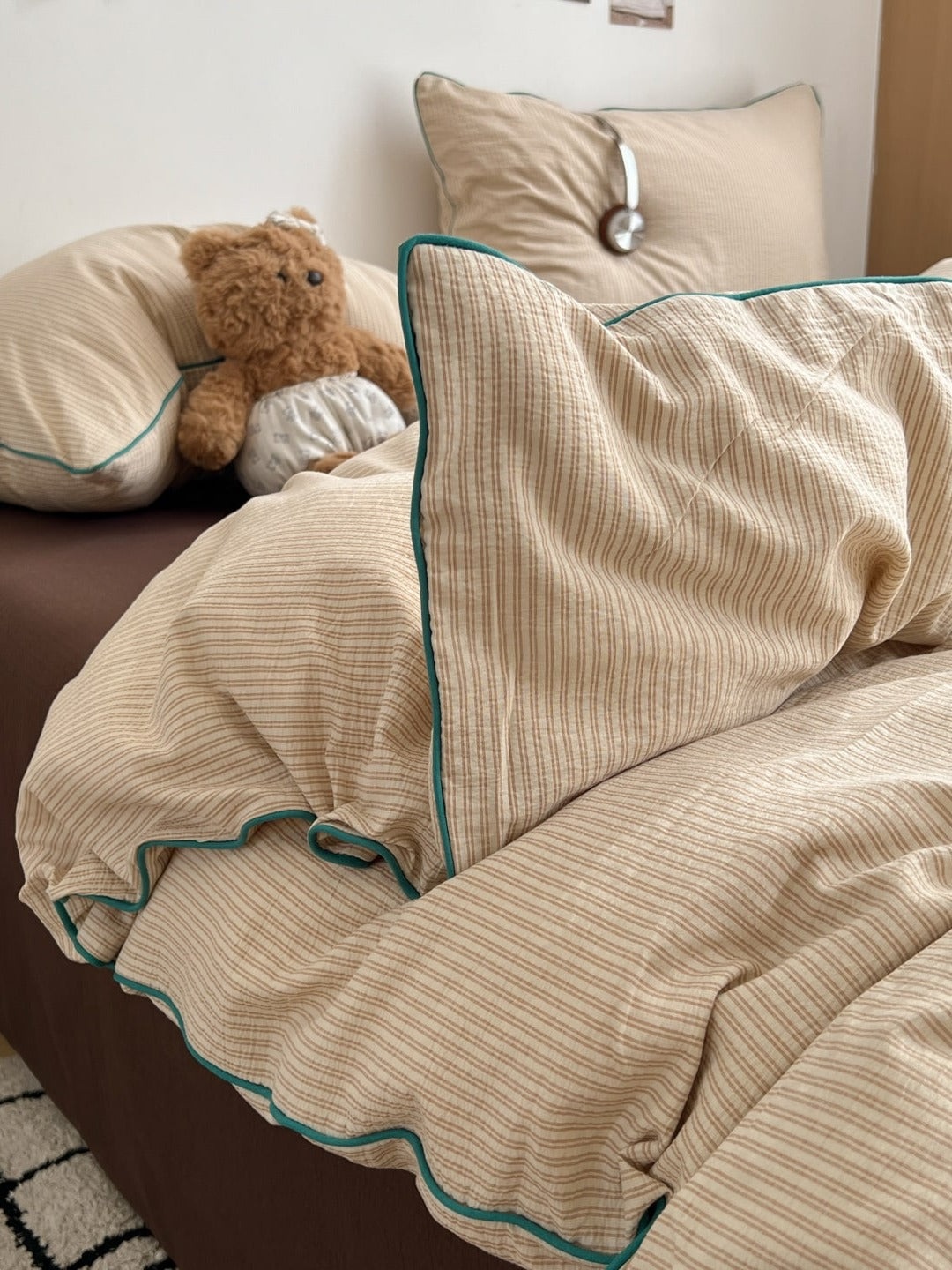 Quiet Piping Colorblock Duvet Cover Set original reference image 24