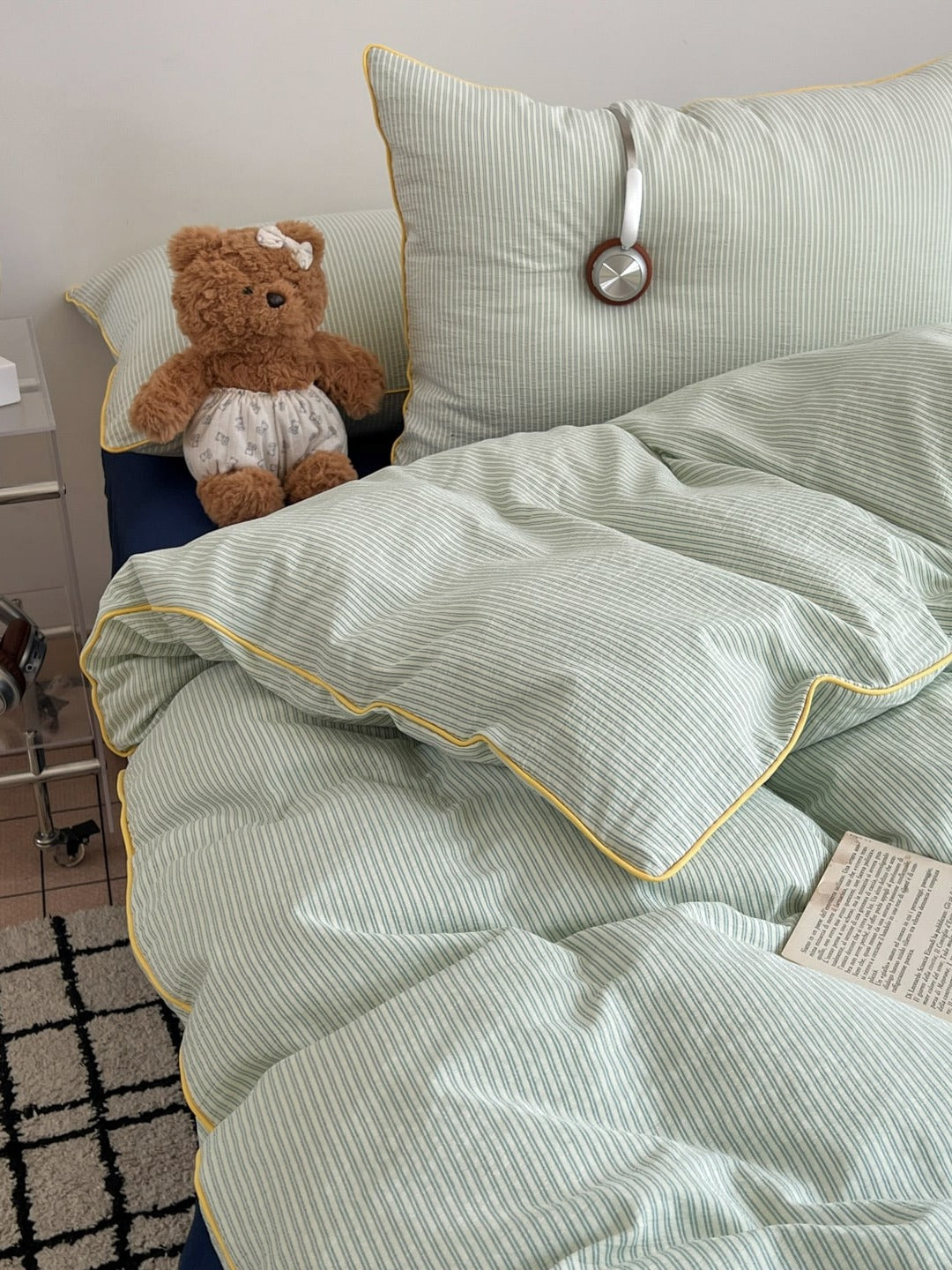Quiet Piping Colorblock Duvet Cover Set original reference image 25