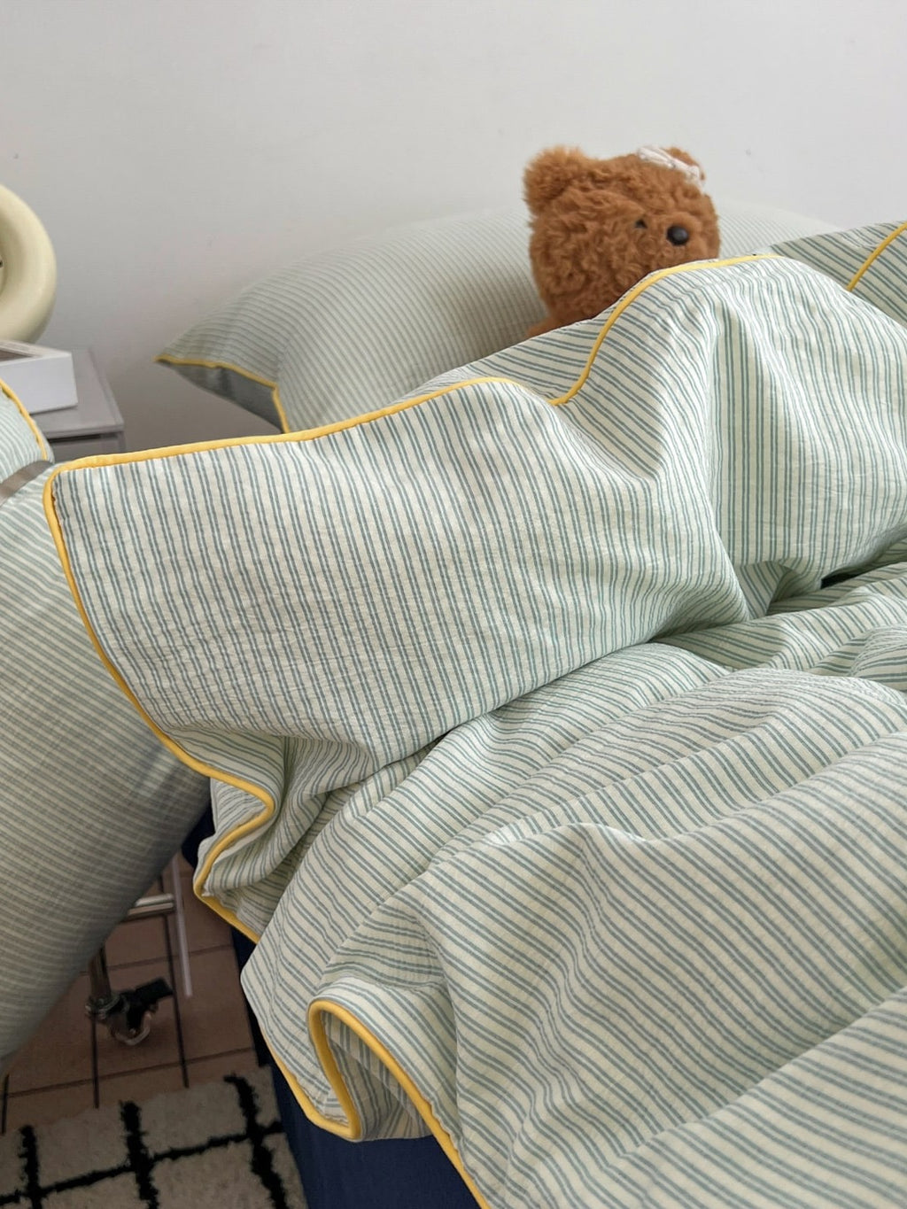 Quiet Piping Colorblock Duvet Cover Set original reference image 28