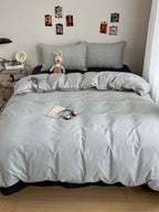 Quiet Piping Colorblock Duvet Cover Set original reference image 31