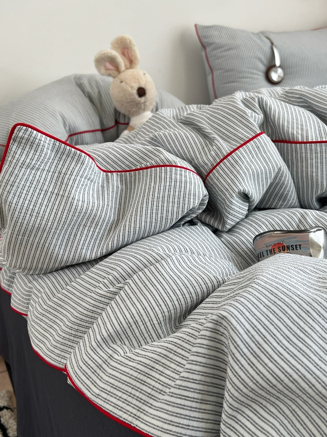 Quiet Piping Colorblock Duvet Cover Set original reference image 32