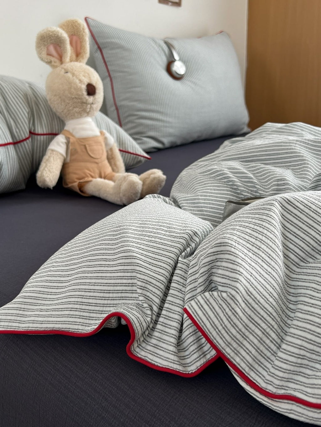 Quiet Piping Colorblock Duvet Cover Set original reference image 33