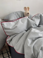 Quiet Piping Colorblock Duvet Cover Set original reference image 34