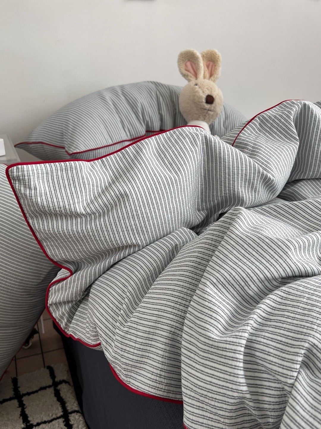 Quiet Piping Colorblock Duvet Cover Set original reference image 34