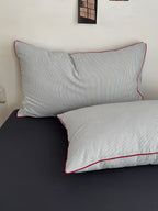 Quiet Piping Colorblock Duvet Cover Set original reference image 35
