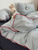 Quiet Piping Colorblock Duvet Cover Set original reference image 36
