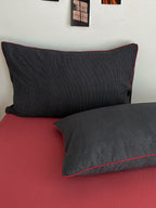 Quiet Piping Colorblock Duvet Cover Set original reference image 37