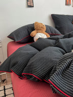 Quiet Piping Colorblock Duvet Cover Set original reference image 39