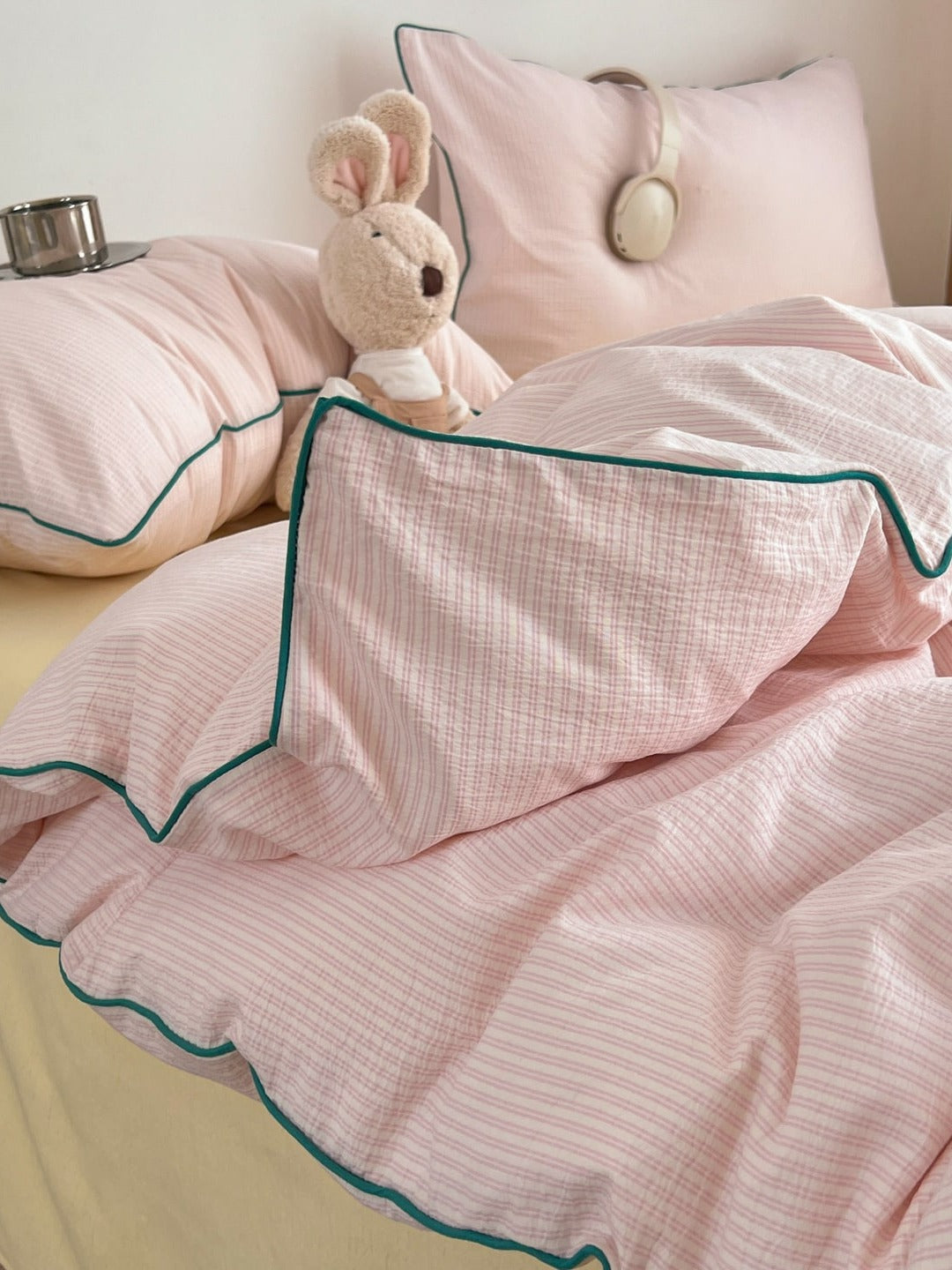 Quiet Piping Colorblock Duvet Cover Set original reference image 48