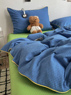 Quiet Piping Colorblock Duvet Cover Set original reference image 51
