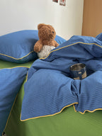 Quiet Piping Colorblock Duvet Cover Set original reference image 52