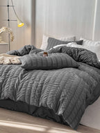 Quiet Stripe Seersucker Bedding Set original reference image 1