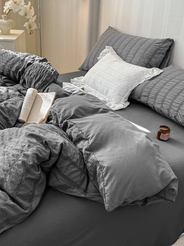 Quiet Stripe Seersucker Bedding Set original reference image 4