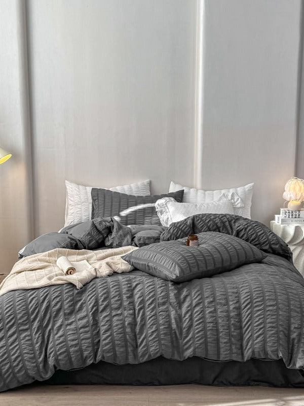 Quiet Stripe Seersucker Bedding Set original reference image 8
