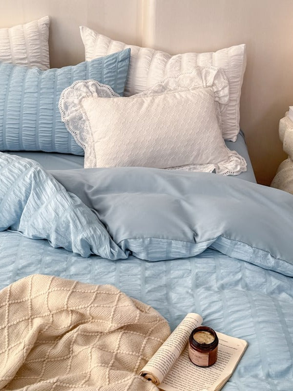 Quiet Stripe Seersucker Bedding Set original reference image 10