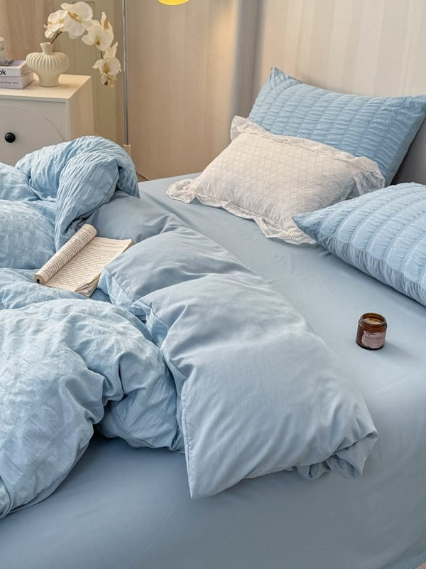 Quiet Stripe Seersucker Bedding Set original reference image 12