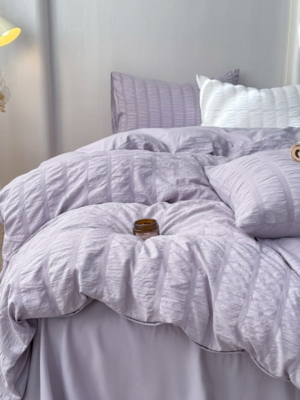 Quiet Stripe Seersucker Bedding Set original reference image 21