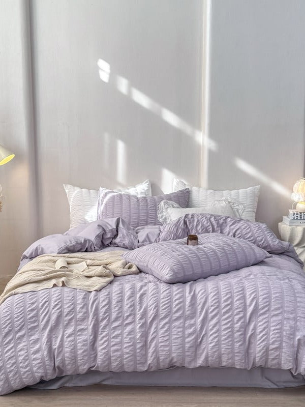 Quiet Stripe Seersucker Bedding Set original reference image 24