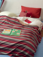 Retro Stripe Thermal Fleece Throw Blanket original reference image 4