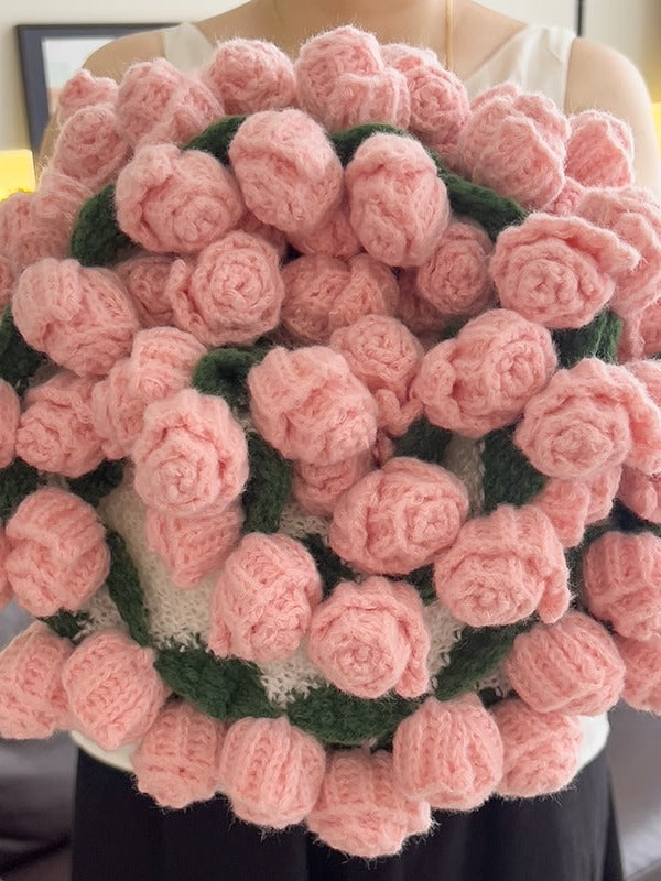 Rose Bouquet Knit Throw Blanket original reference image 1