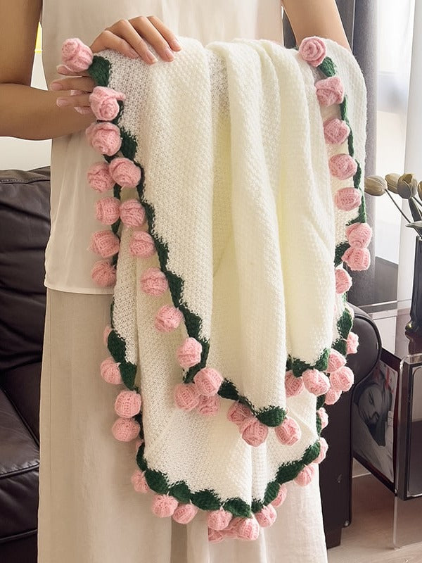 Rose Bouquet Knit Throw Blanket original reference image 6