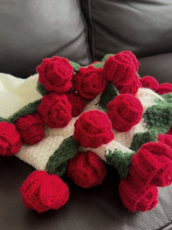 Rose Bouquet Knit Throw Blanket original reference image 9