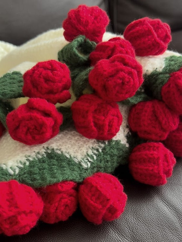 Rose Bouquet Knit Throw Blanket original reference image 10