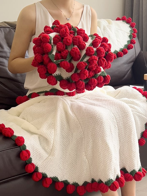 Rose Bouquet Knit Throw Blanket original reference image 11