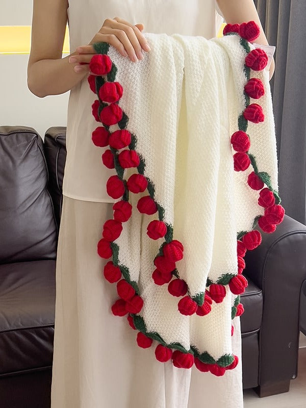 Rose Bouquet Knit Throw Blanket original reference image 13