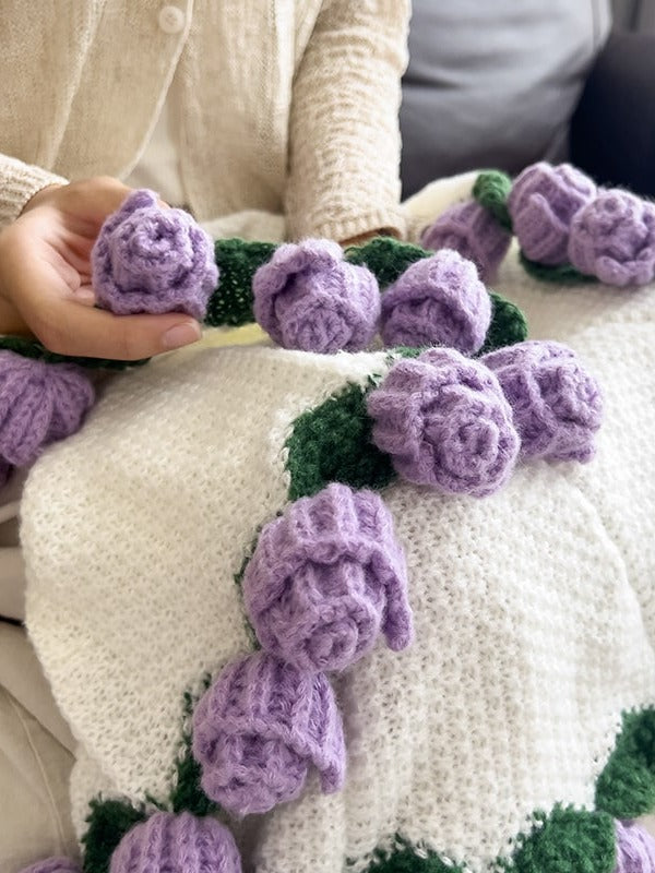 Rose Bouquet Knit Throw Blanket original reference image 26