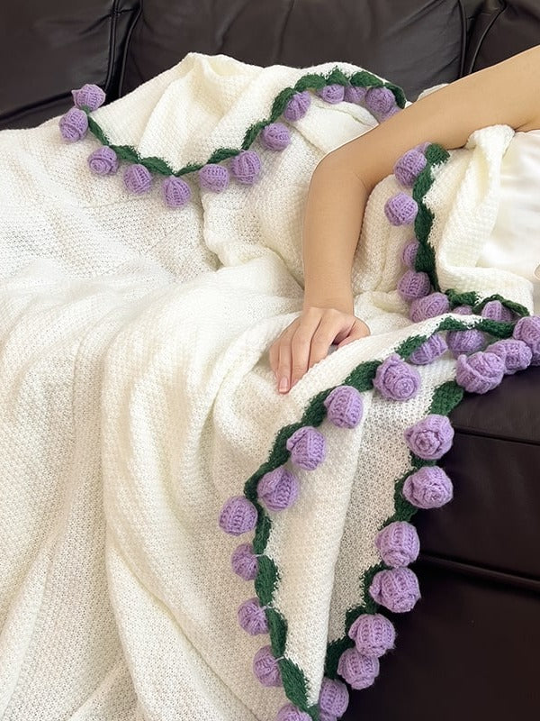 Rose Bouquet Knit Throw Blanket original reference image 31