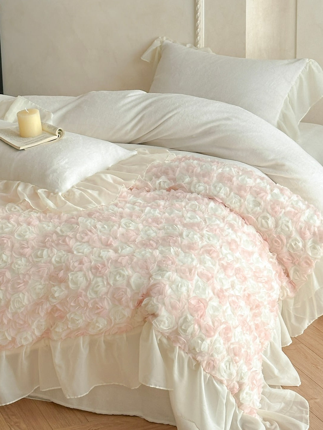 Rose Chiffon Plush Bedding Set original reference image 3