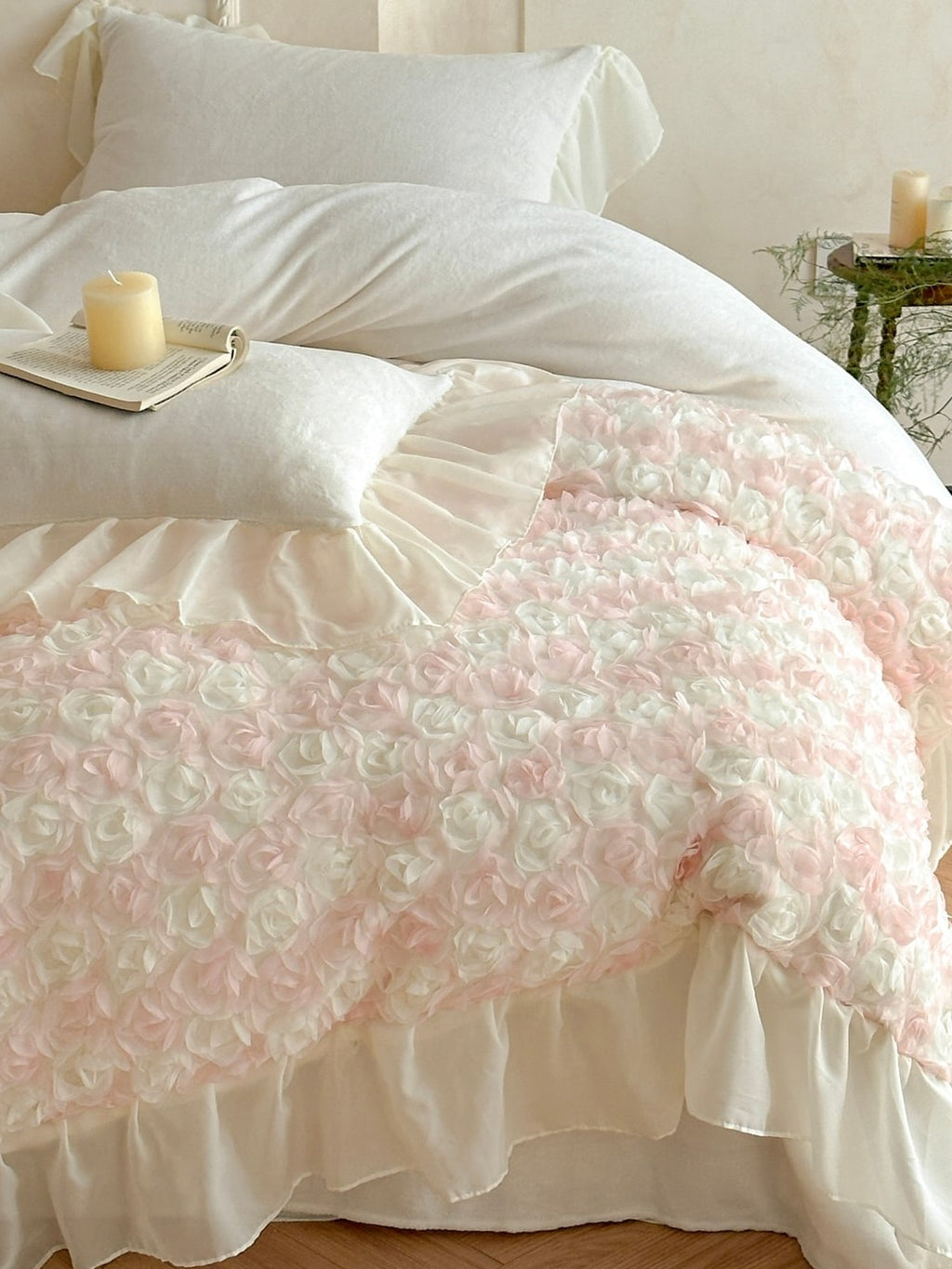 Rose Chiffon Plush Bedding Set original reference image 4