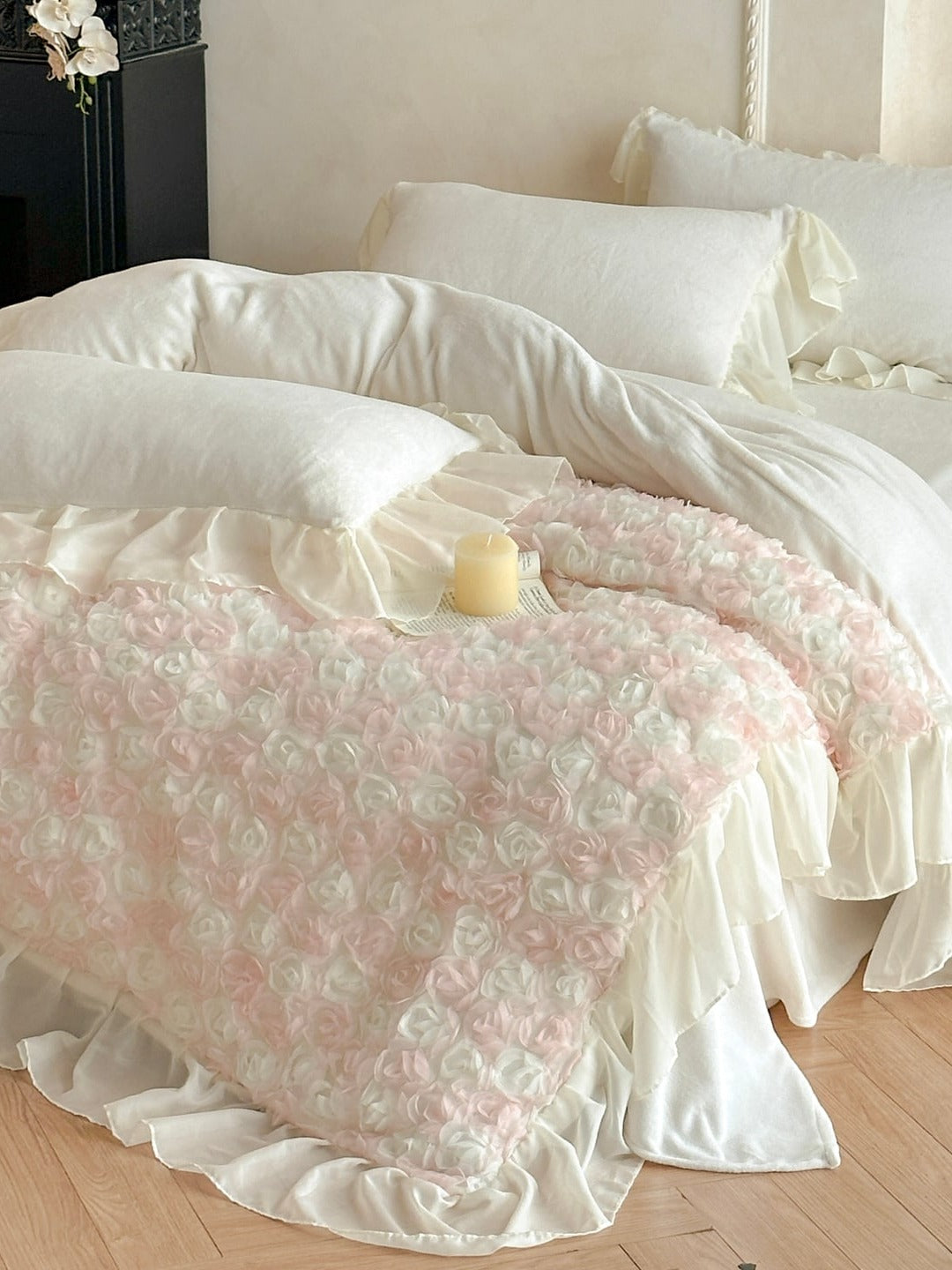 Rose Chiffon Plush Bedding Set original reference image 6