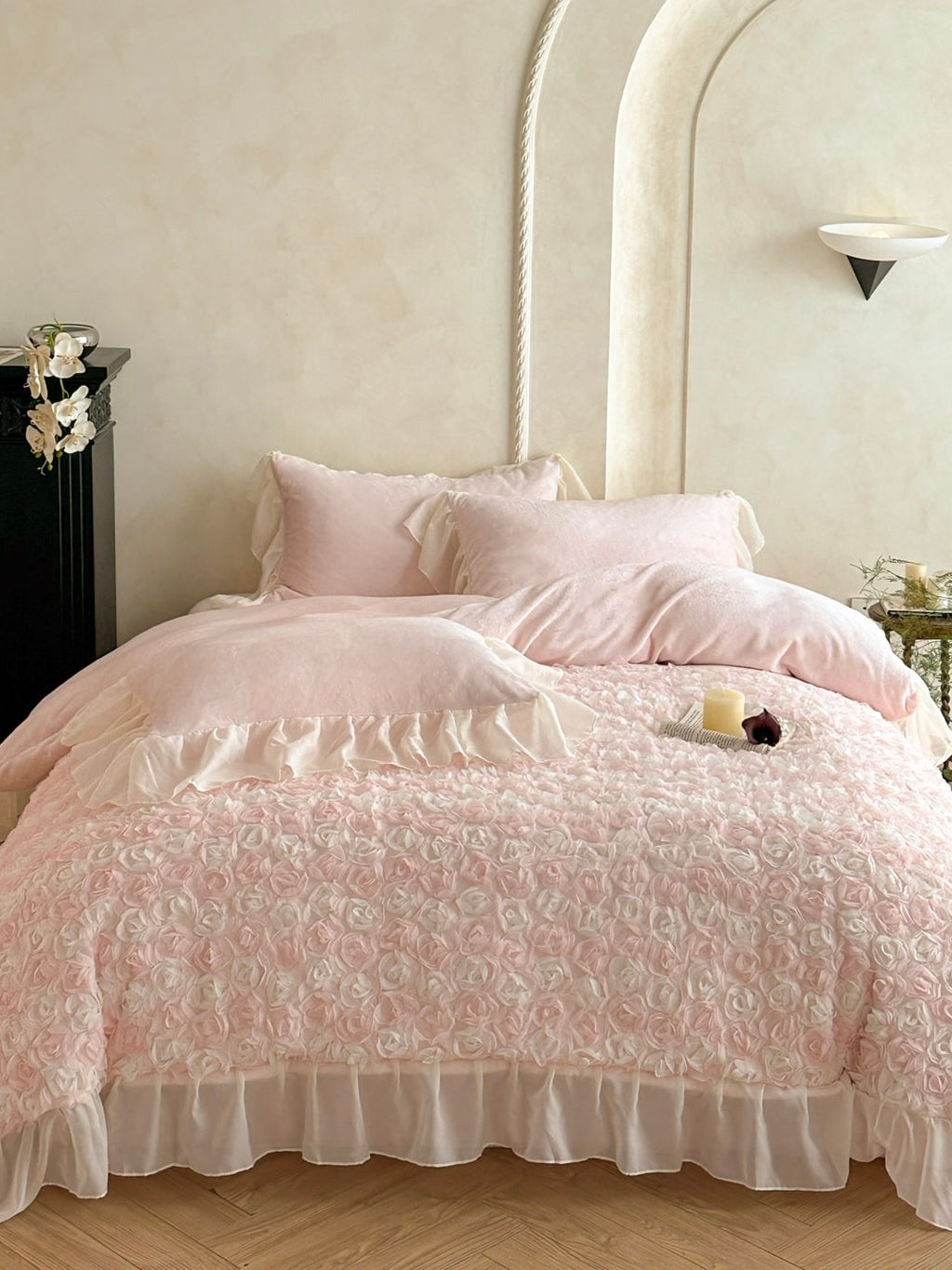 Rose Chiffon Plush Bedding Set original reference image 10