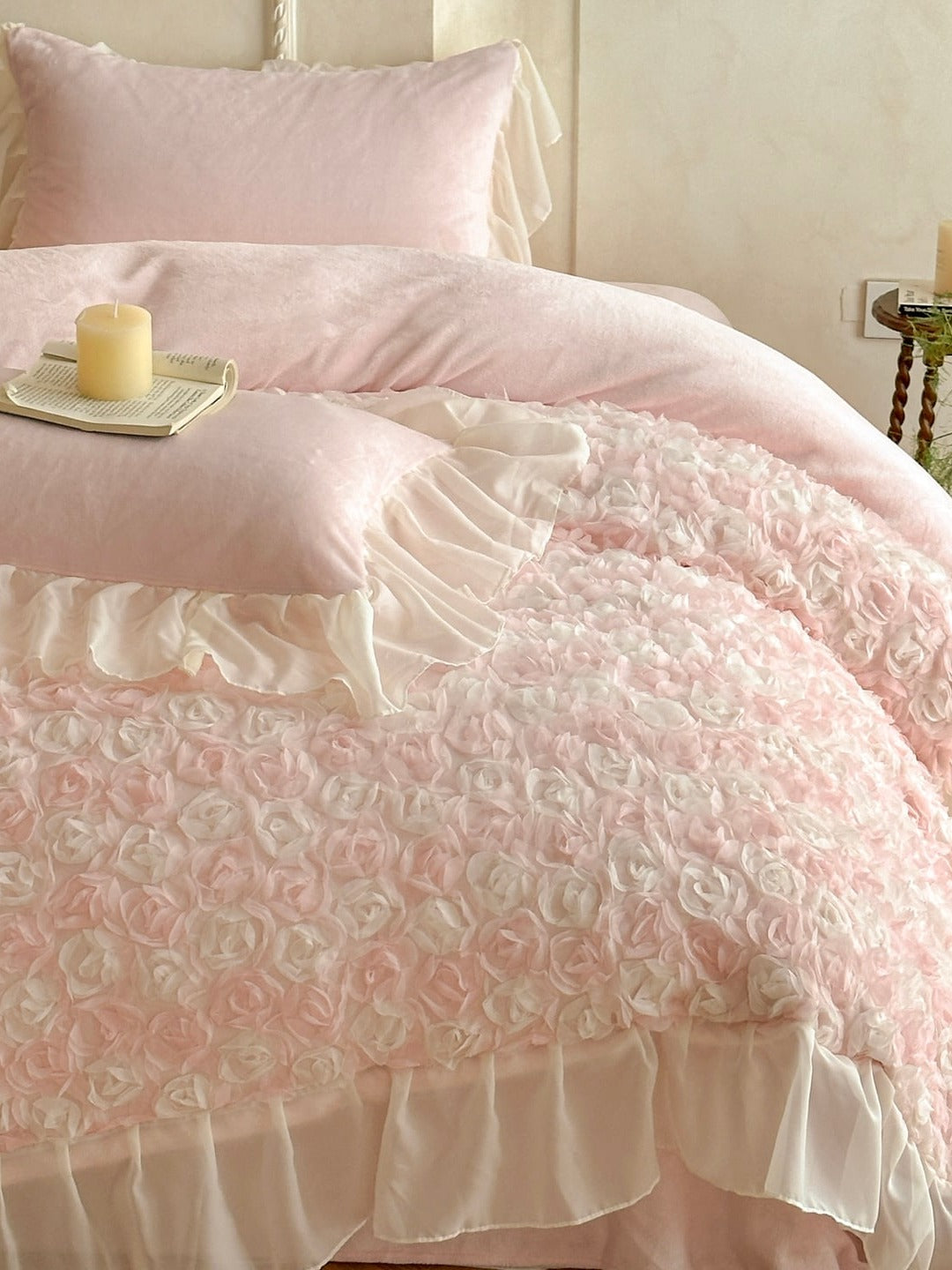 Rose Chiffon Plush Bedding Set original reference image 12