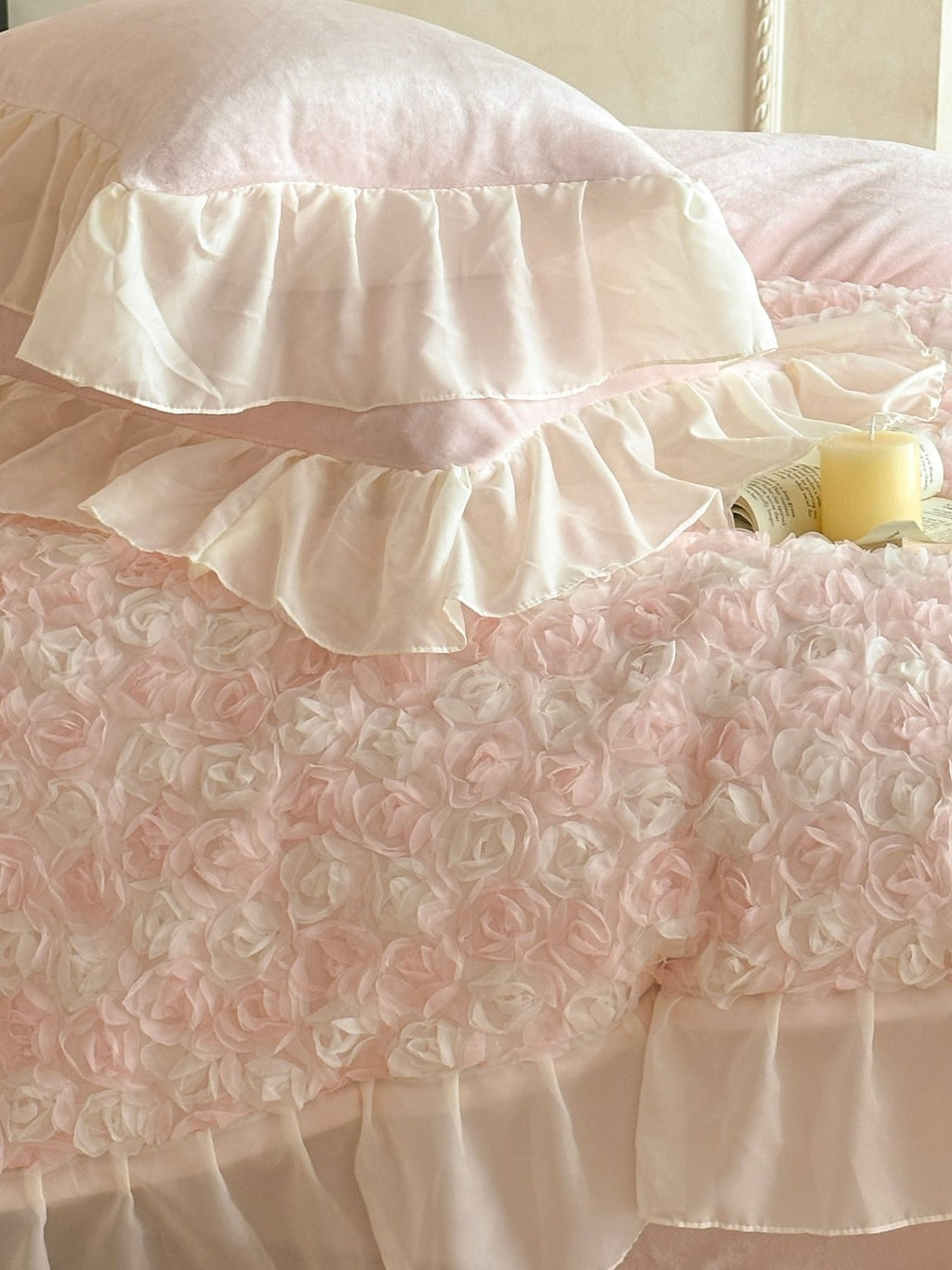 Rose Chiffon Plush Bedding Set original reference image 13