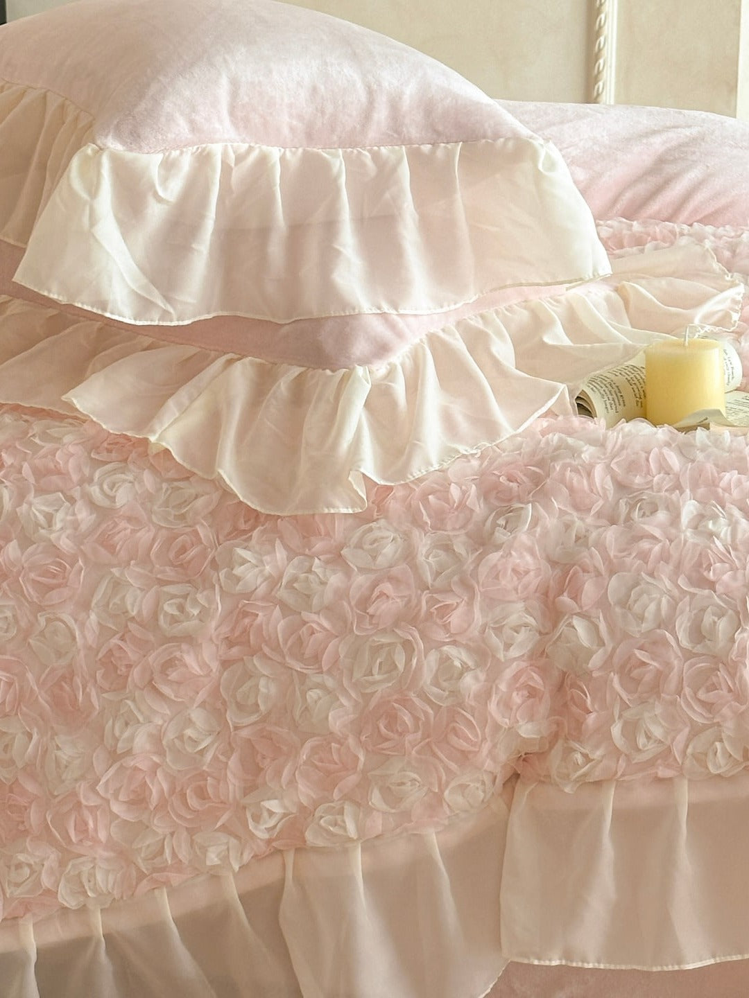 Rose Chiffon Plush Bedding Set original reference image 13
