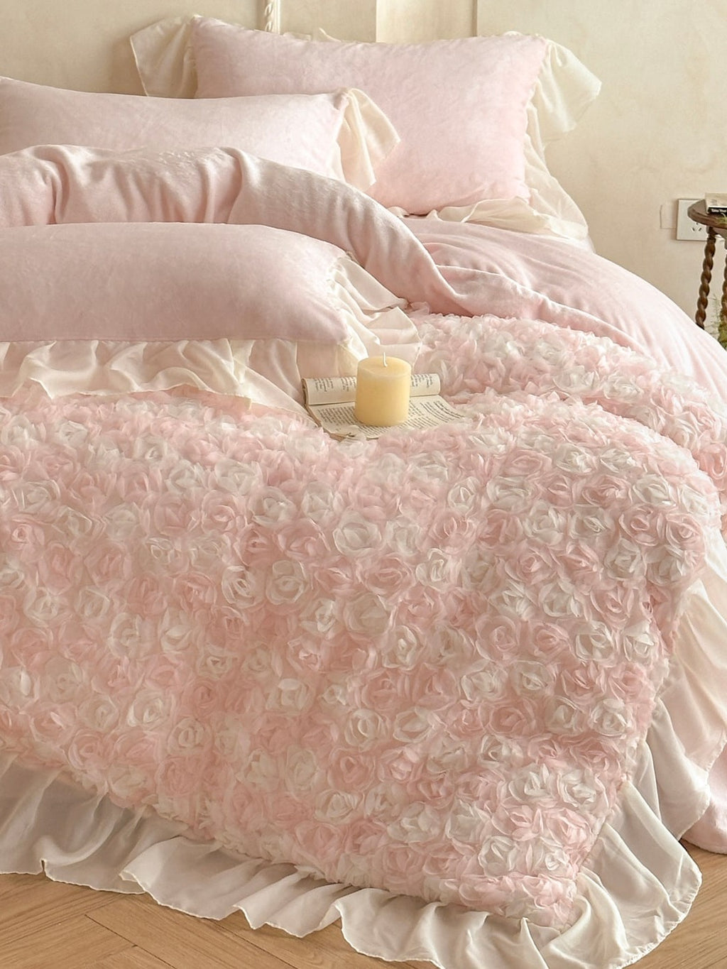 Rose Chiffon Plush Bedding Set original reference image 16