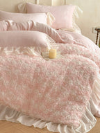 Rose Chiffon Plush Bedding Set original reference image 16