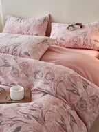 Sculpted Floral Plush Bedding Set original reference image 21