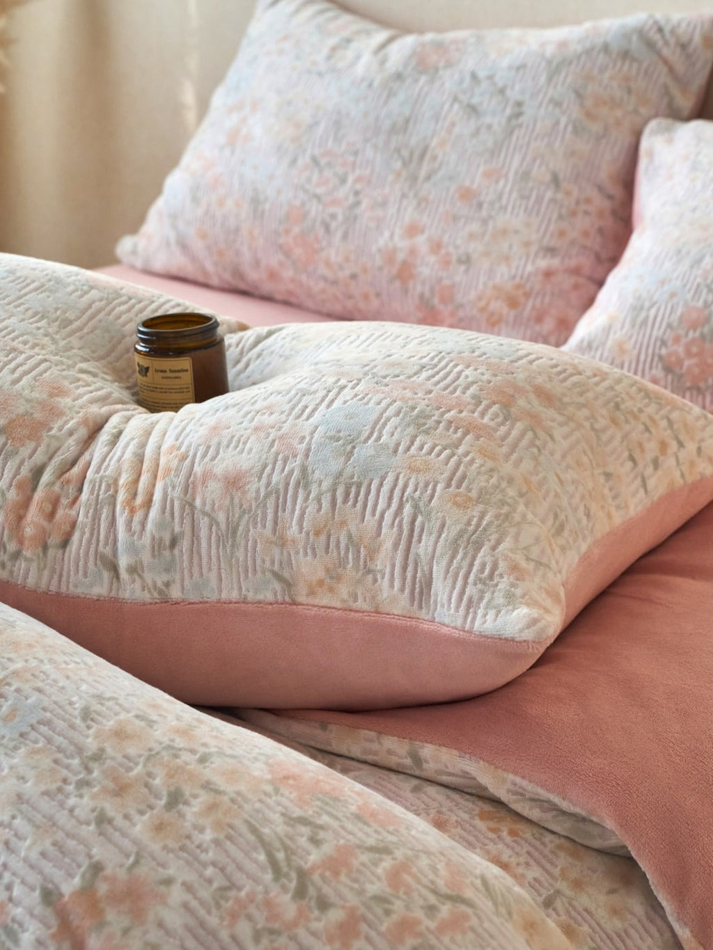 Sculpted Floral Plush Bedding Set original reference image 31