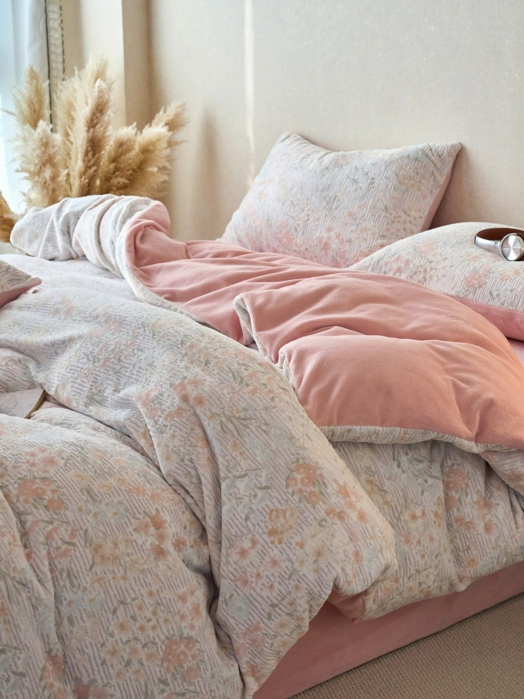 Sculpted Floral Plush Bedding Set original reference image 34
