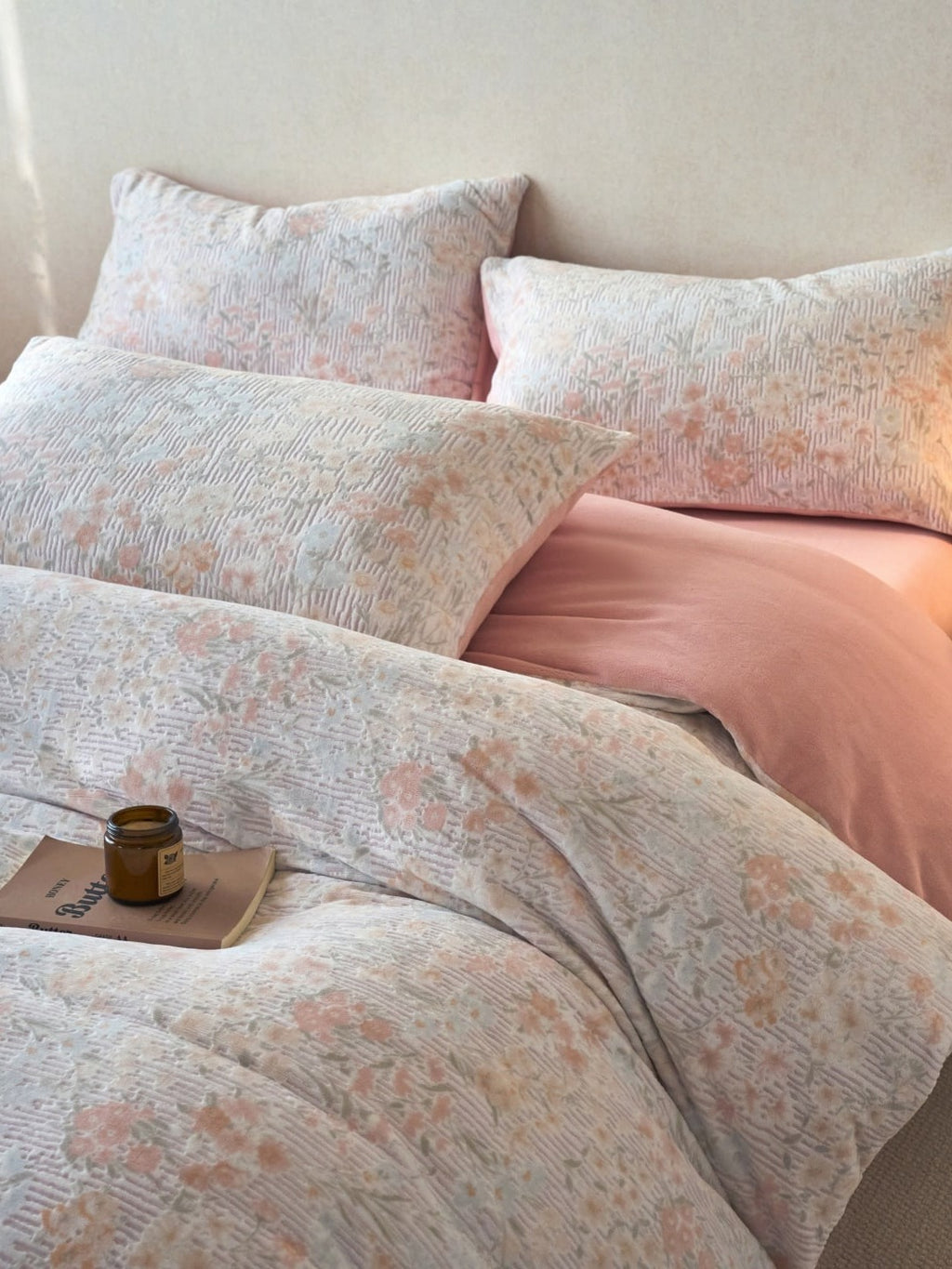 Sculpted Floral Plush Bedding Set original reference image 36
